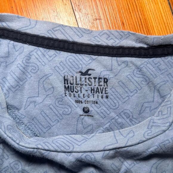 Hollister-co Men's Blue and Grey T-shirt - Picture 3 of 3
